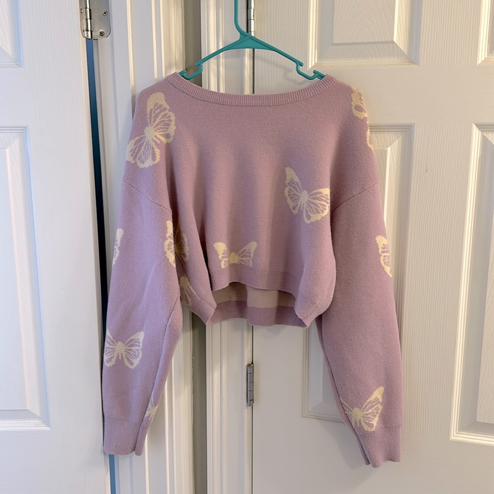 purple butterfly sweater